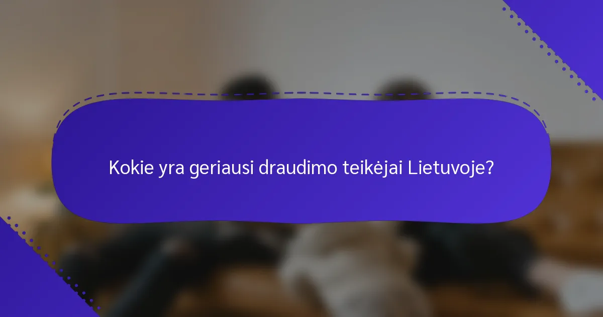 Kokie yra geriausi draudimo teikėjai Lietuvoje?